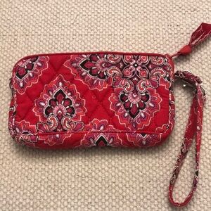 Vera Bradley Red and Pink Paisley Clutch